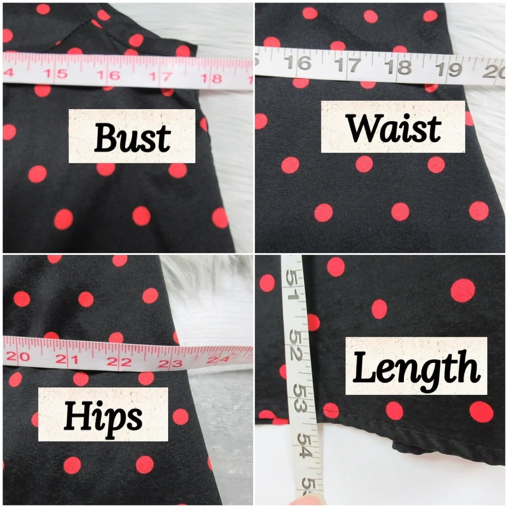 Zanzea Black Red Polkadot Boho Maxi Dresses Women's Size 6 Oversized/Relaxed Fit - Picture 10 of 11